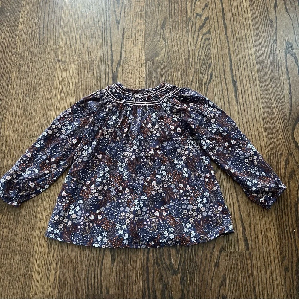 🍭6/$30 Tahari Floral Patterned Long Sleeve Button Blouse for Toddler Girl - 2T